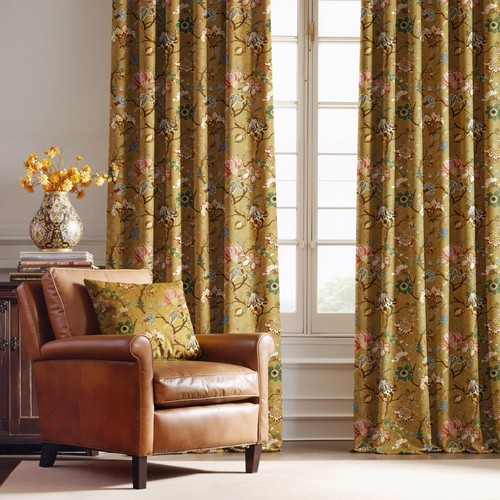 Vintage floral velvet curtains - vintage,